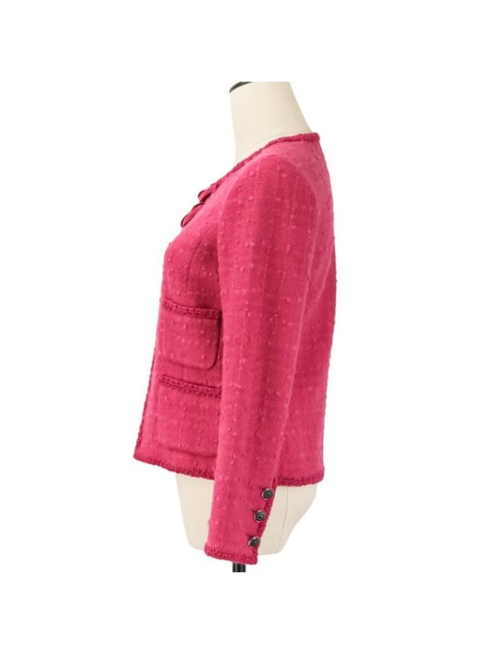 ★SOLD★ Chanel Camellia Cosage Tweed Jacket 34 Pink - Picture 3 of 15